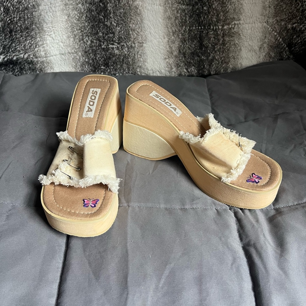 Soda Tan Platform Mules